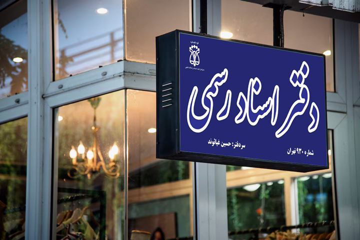 تابلو دفتر اسناد رسمی 930 تهران